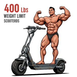 Illustration highlighting the 400 lbs capacity of this electric scooter for heavy adults 400lbs, emphasizing its strength.