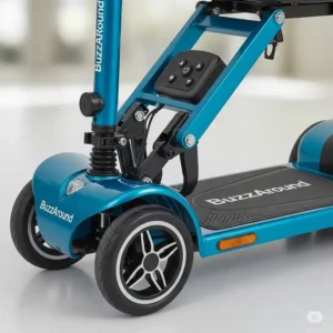 Highlighting the compact design of the buzz around scooter.