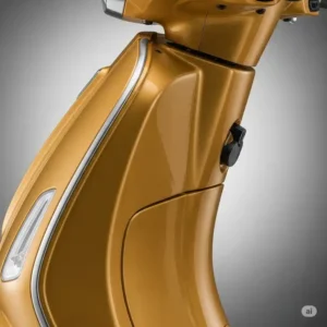Detailed view of the elegant golden finish on a companion scooter.