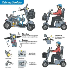 Key features that make driving a mobility scooter comfortable and safe.

