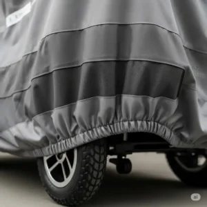 Assortment of mobility scooter covers in different sizes and styles for various scooter models.