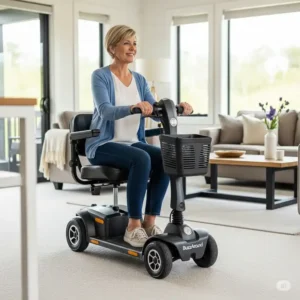 Illustrating the battery range of the buzz around scooter.