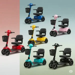 Various color options available for the vive mobility scooter.