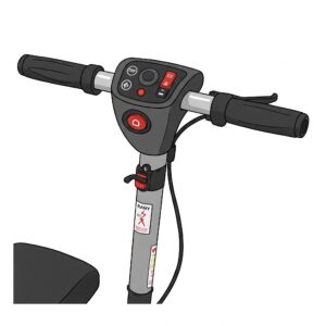Illustration showing the handlebars and user-friendly controls of an electric knee scooter for easy navigation.