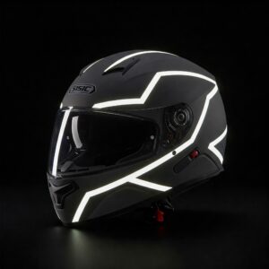 Electric Scooter Helmet with reflective elements enhancing rider visibility for safety.