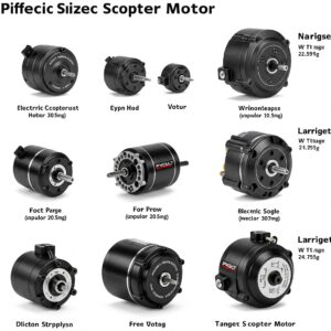 Visual comparison of different sizes of electric scooter motors.
