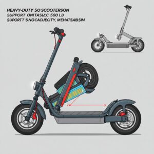 "Illustration of a heavy-duty 500 lbs capacity Electric Scooter for Heavy Adults with a convenient folding mechanism."