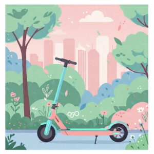 Illustration symbolizing the eco-friendly nature of the gogo electric scooter and its contribution to green transportation.