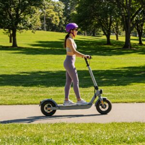  "Electric scooter long range demonstrating its versatility across different terrains and distances."