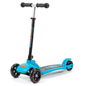  Features of a safe 3 wheel childs scooter, including non-slip deck and easy-grip handles.