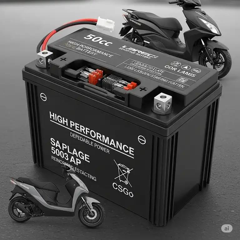 High-performance 50cc scooter battery designed for reliable starting and long-lasting power.