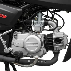 Detailed view of the efficient 49cc engine found in Tao Tao scooters, highlighting its compact and reliable design.