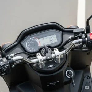 The tank scooter dashboard, displaying its intuitive controls and clear instrumentation.