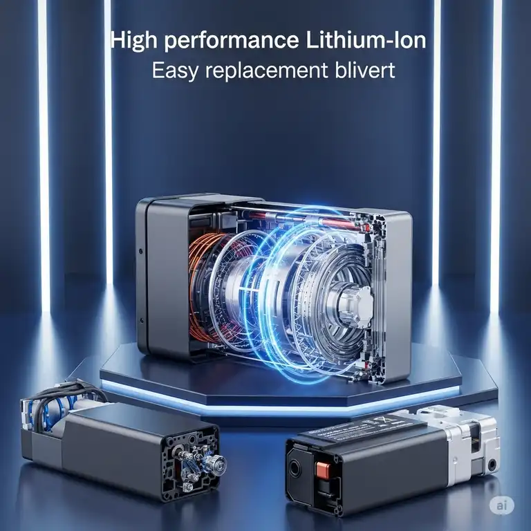 High-performance lithium-ion battery for scooter designed for easy replacement, ensuring long-lasting power and reliability.