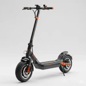 A modern electric scooter with prominent large wheels, designed for urban commuting and smooth rides over varied terrain.