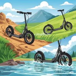 Diagram illustrating the internal components of an electric all-terrain scooter, showing the battery pack, motor, and control system for a clear understanding of its power source.