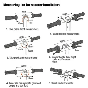  Illustrated guide showing how to measure scooter bars for optimal height and width, crucial for rider comfort.