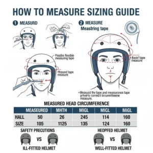 Illustration of hands adjusting the secure chin strap of a scooter helm, indicating easy and safe fastening.