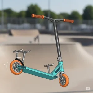 "Illustration of a freestyle scooter equipped with both front and rear scooter pegs, ideal for diverse trick execution."