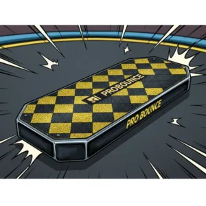 An illustration of a tramp scooter's deck, emphasizing its reinforced structure and non-slip surface for improved grip during stunts.