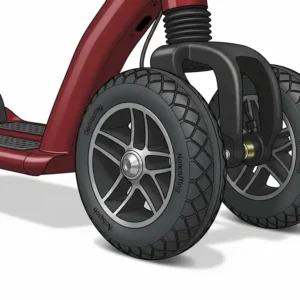 A close-up view of the easy-to-use control panel on the pride victory 10 scooter.