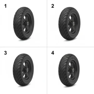 Image of a durable, puncture-proof solid rubber wheel replacement for an electric scooter.