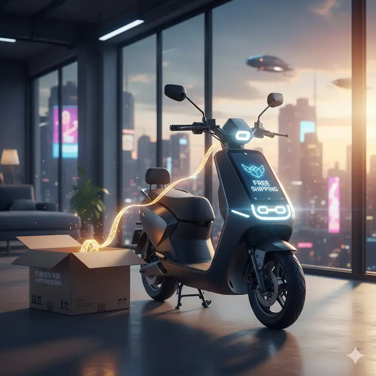 Electric scooter free shipping to your door, ready for adventure.