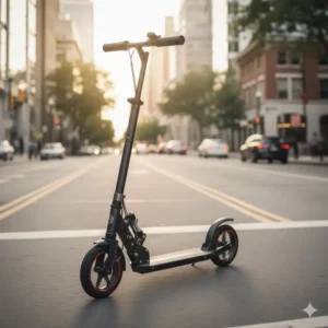 Adjustable handlebar and wide deck for comfort on the best adult push scooter.