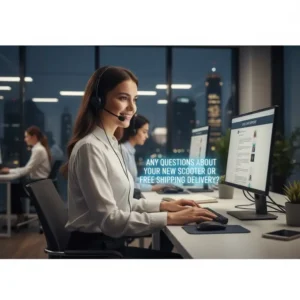 Our friendly team is ready to assist with any questions about your scooter purchase or free shipping delivery.