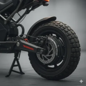 The dual hub motors providing extreme torque and high performance for this premium off road e scooter.