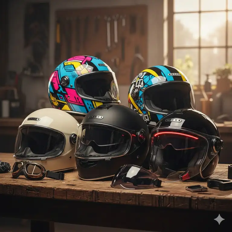 A curated collection showing the variety of the coolest scooter helmets for urban riders.