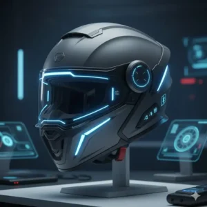 A smart technology integrated version of the coolest scooter helmets with LED lights.