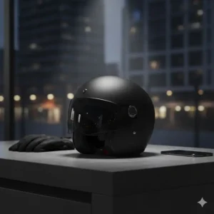 Sleek and minimalist matte black finish on one of the coolest scooter helmets.