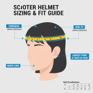 A comprehensive sizing chart to help users find their best scooter helmet fit.