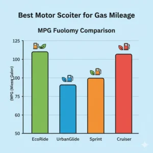 A fuel economy comparison chart highlighting why this model is the best motor scooter for gas mileage.