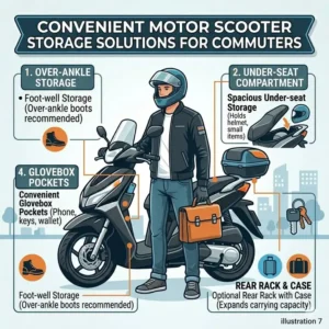 Convenient storage solutions for daily commuters using the best motor scooter for adults.