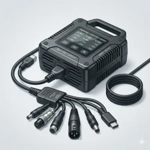A universal charging kit compatible with all types of electric scooter chargers and ports.