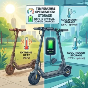 Managing extreme temperatures effectively as a way how to improve electric scooter battery life.