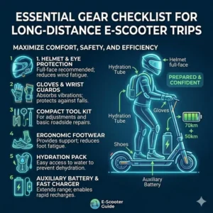 Checking tire pressure as a key maintenance step for how to ride electric scooter long distance.
